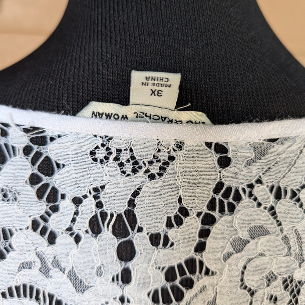 Zac & Rachel White Lace Accent Blouse - Picture 3 of 4